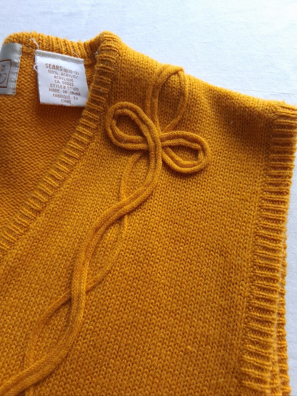 Vintage Sweater Vest Knit Yellow retro women’s size 12 - Picture 13 of 14